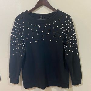 Halogen crewneck pearl sweatshirt